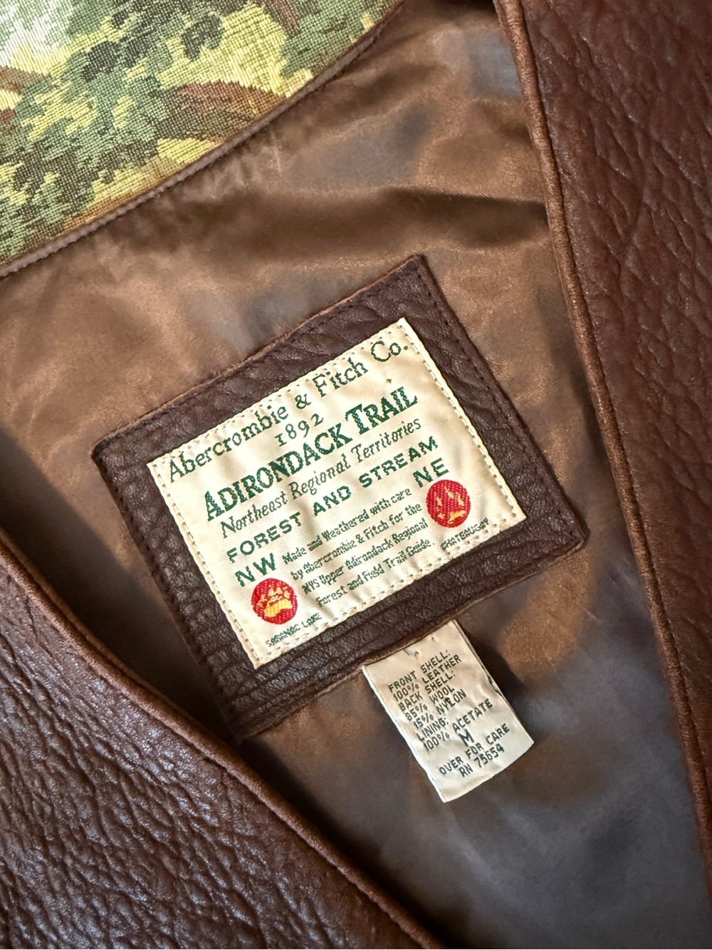Abercrombie & Fitch Vintage 80s Men’s Brown Leather Vest- Medium